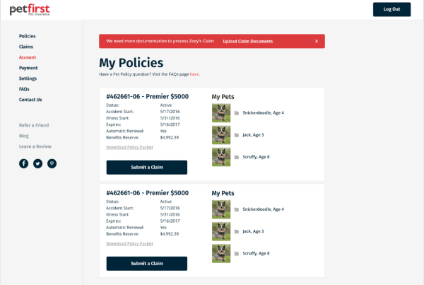 Petfirst screens policy